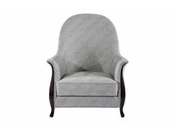 Sillón moderno de tela con respaldo alto