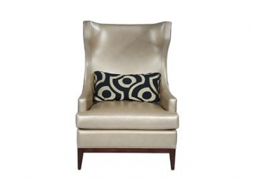 Silla de cuero con respaldo alto