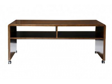 Mesa de comedor de madera con ruedas