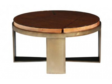 Mesa de café en madera con encimera de vidrio