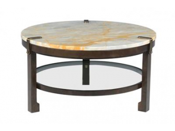 Mesa ratona de madera con encimera de mármol