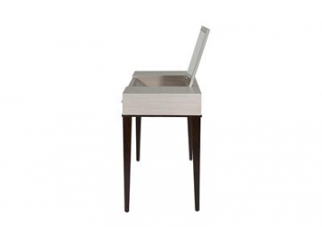 Mesa de maquillaje de madera con espejo plegable
