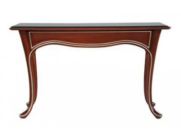 Mesa de entrada de madera con encimera de vidrio