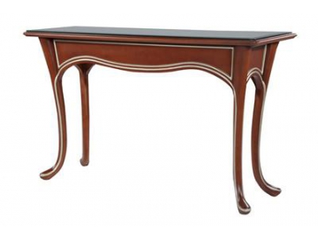 Mesa de entrada de madera con encimera de vidrio