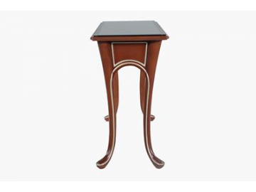 Mesa de entrada de madera con encimera de vidrio