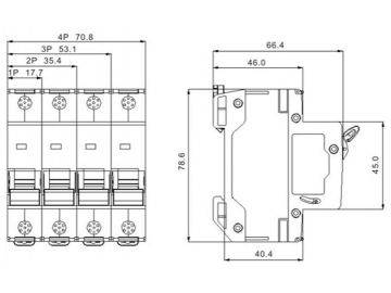 Interruptor en miniatura DAB5-63 MCB 4.5kA