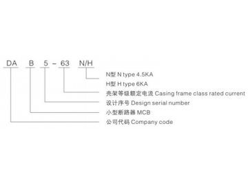 Interruptor en miniatura DAB5-63 MCB 4.5kA