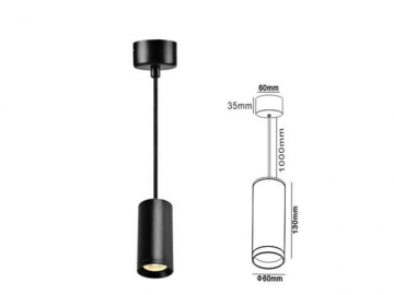 (Serie J) Luz de riel LED y carcasas pendientes para montaje de reflectores