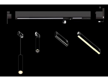Kit de Riel de Iluminación LED Serie P, Sistema de Iluminación de Inducción Magnética