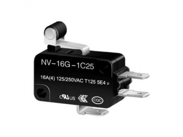 Microinterruptor con palanca de rodillo corta NV-16G/21G