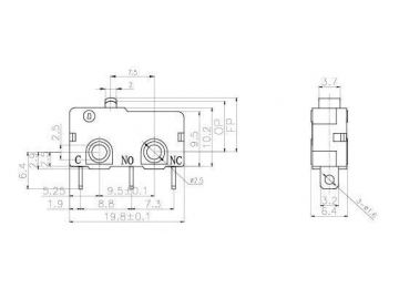 Mini interruptor con pulsador NL-5/10