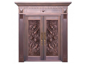 Puerta exterior de cobre para comercios