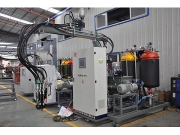 Máquina inyectora de poliuretano para fabricación de asientos de automóviles