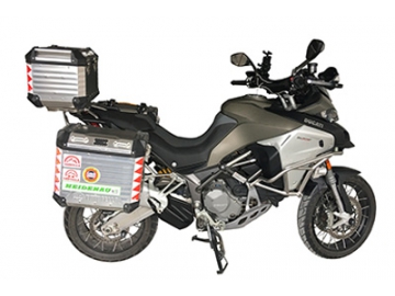 Alforjas, cajas superiores y rack posterior (para motocicletas marca Ducati)