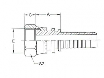 Racor hembra de asiento plano BSP, 22211