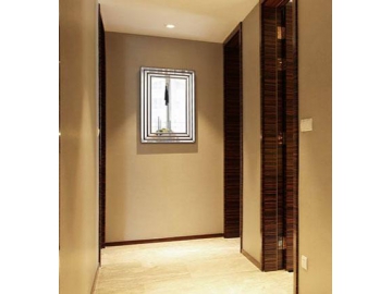 Espejo de pared rectangular con marco de madera