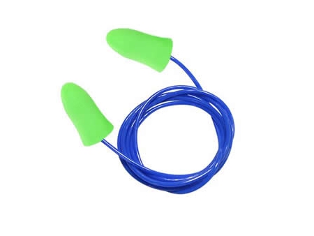 Tapón de oído de espuma de poliuretano con cordón, protector de oído EC-1006A-C PU