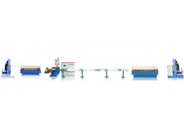 Línea de extrusión para cable de alimentación y cable de datos