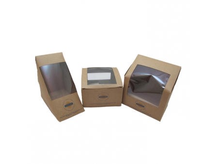 Caja para sándwiches, cajas de cartón para alimentos con ventana