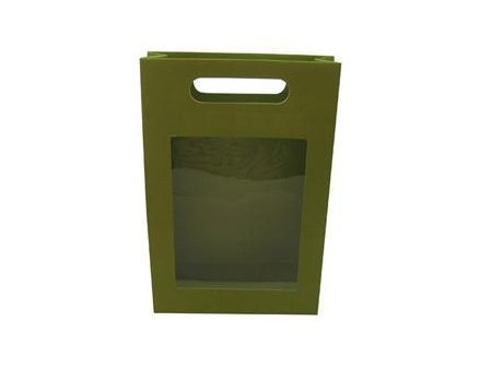 Bolsa de papel laminado con manija troquelada