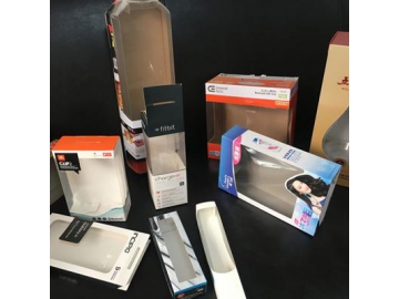 Máquina para armado de cajas de cartón con visor