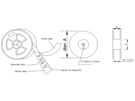 Inductor de potencia SMD, sin blindaje