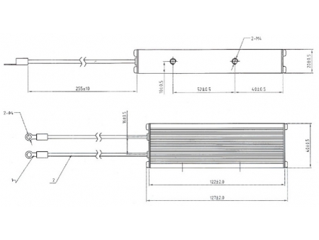 Resistencia de aluminio, serie RX19B