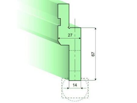 Punzones de radio con soporte R 7mm-50mm, Utillaje para plegadora Amada