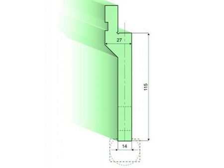 Punzones de radio con soporte R 7mm-50mm, Utillaje para plegadora Amada