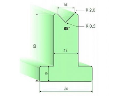 Matrices en T 88°, H=80mm, Utillaje para plegadora Amada