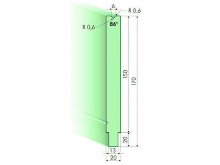 Matrices 86°, H=150mm, Utillaje para plegadora Trumpf
