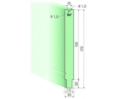 Matrices 86°, H=150mm, Utillaje para plegadora Trumpf