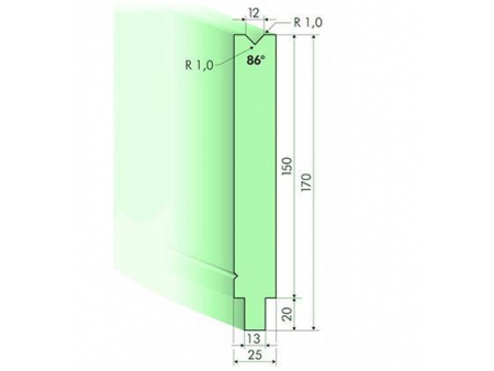 Matrices 86°, H=150mm, Utillaje para plegadora Trumpf