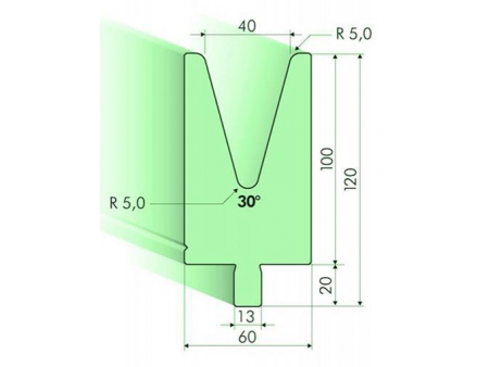 Matrices 30°, H=100mm, Utillaje para plegadora Trumpf