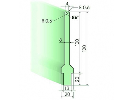 Matrices 86°, H=120mm, Utillaje para plegadora Trumpf
