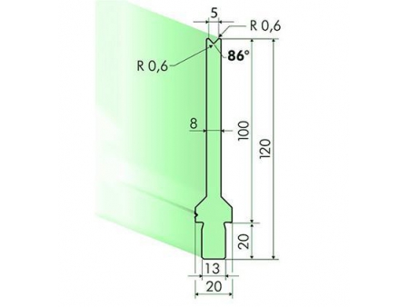 Matrices 86°, H=120mm, Utillaje para plegadora Trumpf