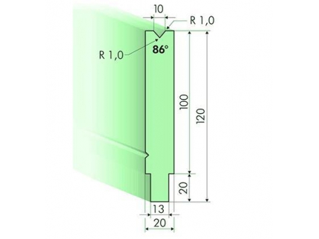 Matrices 86°, H=120mm, Utillaje para plegadora Trumpf