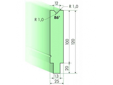 Matrices 86°, H=120mm, Utillaje para plegadora Trumpf