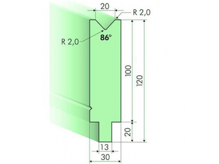 Matrices 86°, H=120mm, Utillaje para plegadora Trumpf