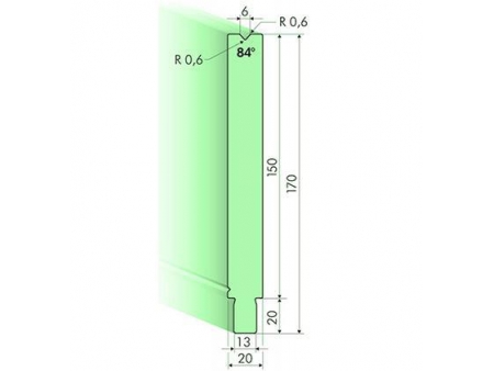Matrices 84°, H=150mm, Utillaje para plegadora Trumpf