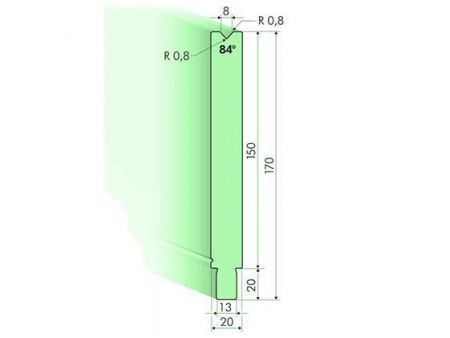 Matrices 84°, H=150mm, Utillaje para plegadora Trumpf