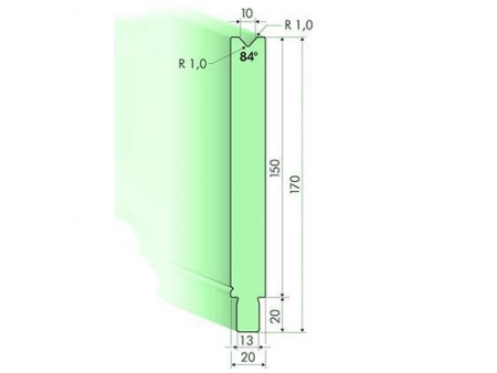 Matrices 84°, H=150mm, Utillaje para plegadora Trumpf
