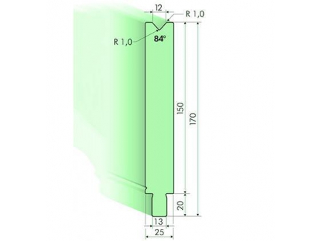 Matrices 84°, H=150mm, Utillaje para plegadora Trumpf