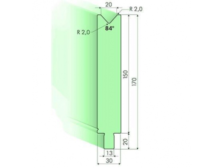 Matrices 84°, H=150mm, Utillaje para plegadora Trumpf