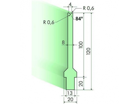 Matrices 84°, H=100mm, Utillaje para plegadora Trumpf