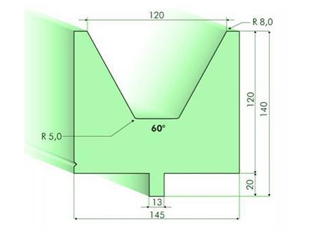 Matrices 60°, H=120mm, Utillaje para plegadora Trumpf
