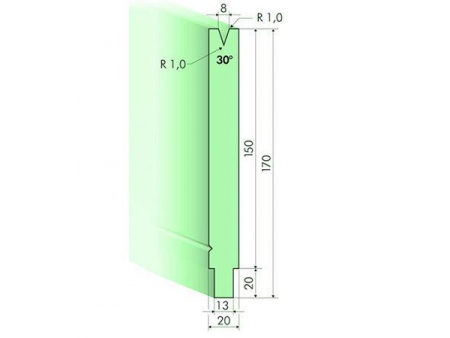 Matrices 30°, H=150mm, Utillaje para plegadora Trumpf