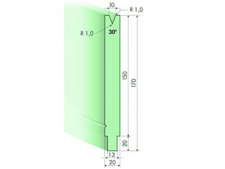 Matrices 30°, H=150mm, Utillaje para plegadora Trumpf