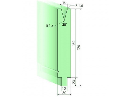 Matrices 30°, H=150mm, Utillaje para plegadora Trumpf