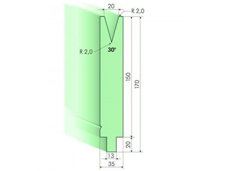 Matrices 30°, H=150mm, Utillaje para plegadora Trumpf